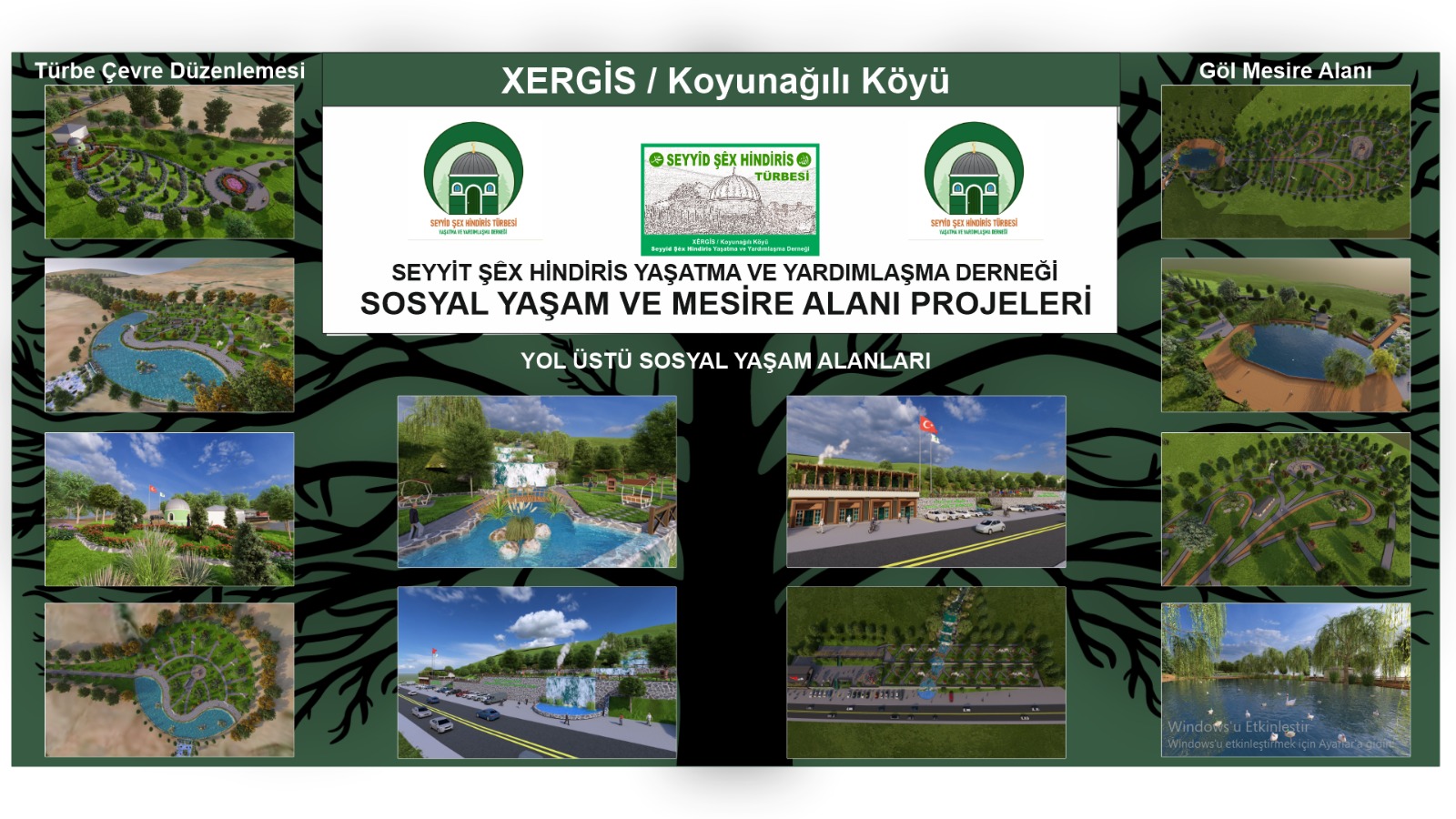Şeyh Hîndiris Derneği sosyal yaşam ve mesire alanı proje görselleri
